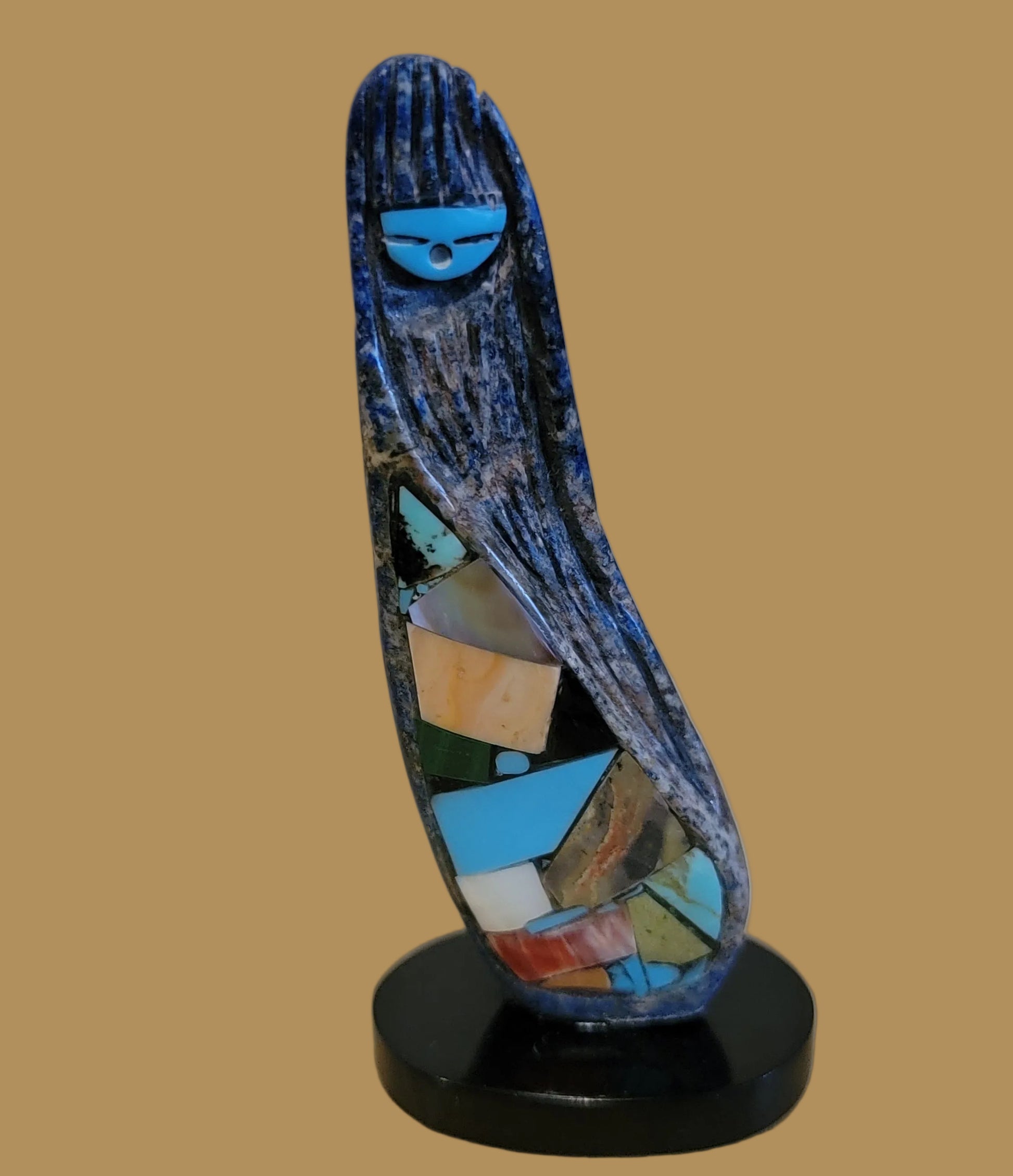 Lapis Mosaic Inlay Zuni Fetish Maiden