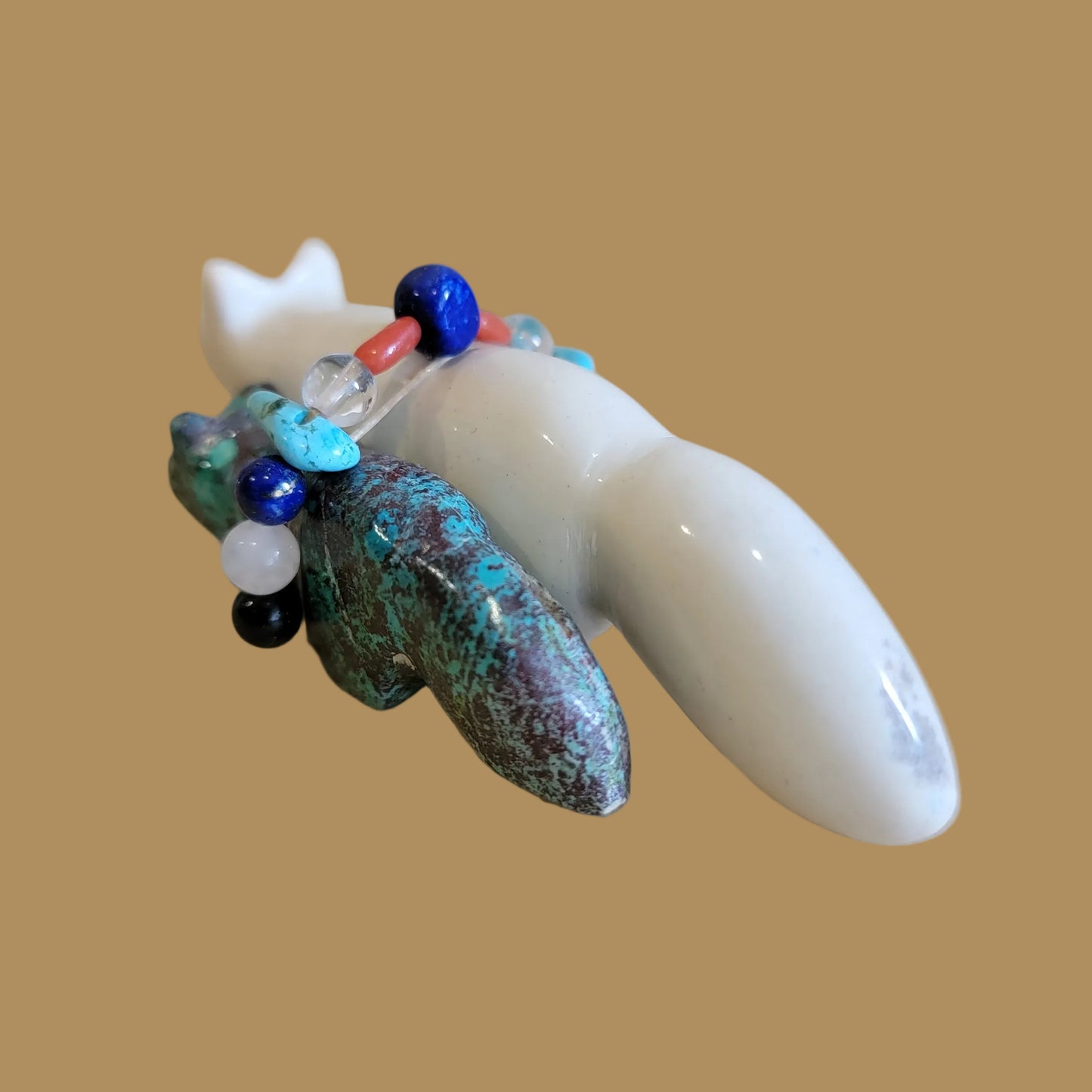 Double Serpentine and Turquoise Wolves w/ Fancy Bundle Zuni Fetish