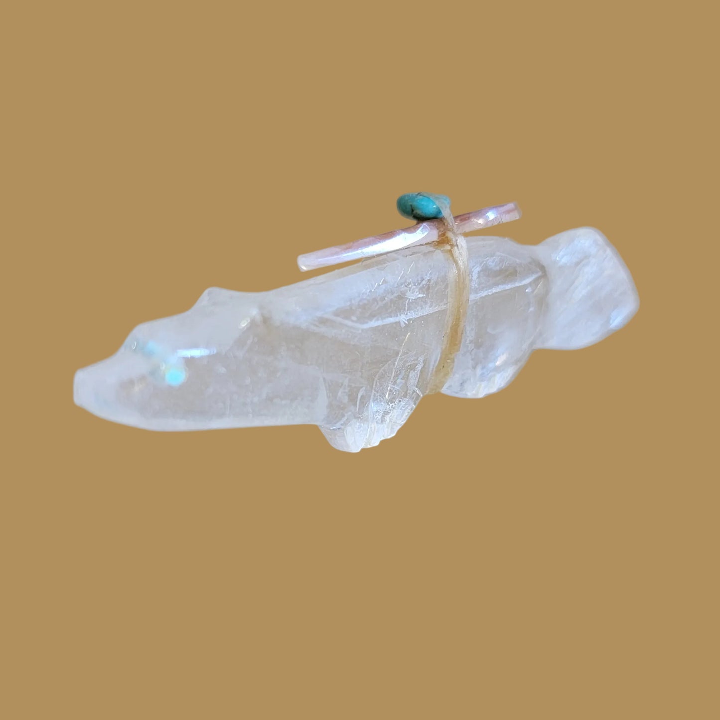 Selenite Wolf Zuni Fetish