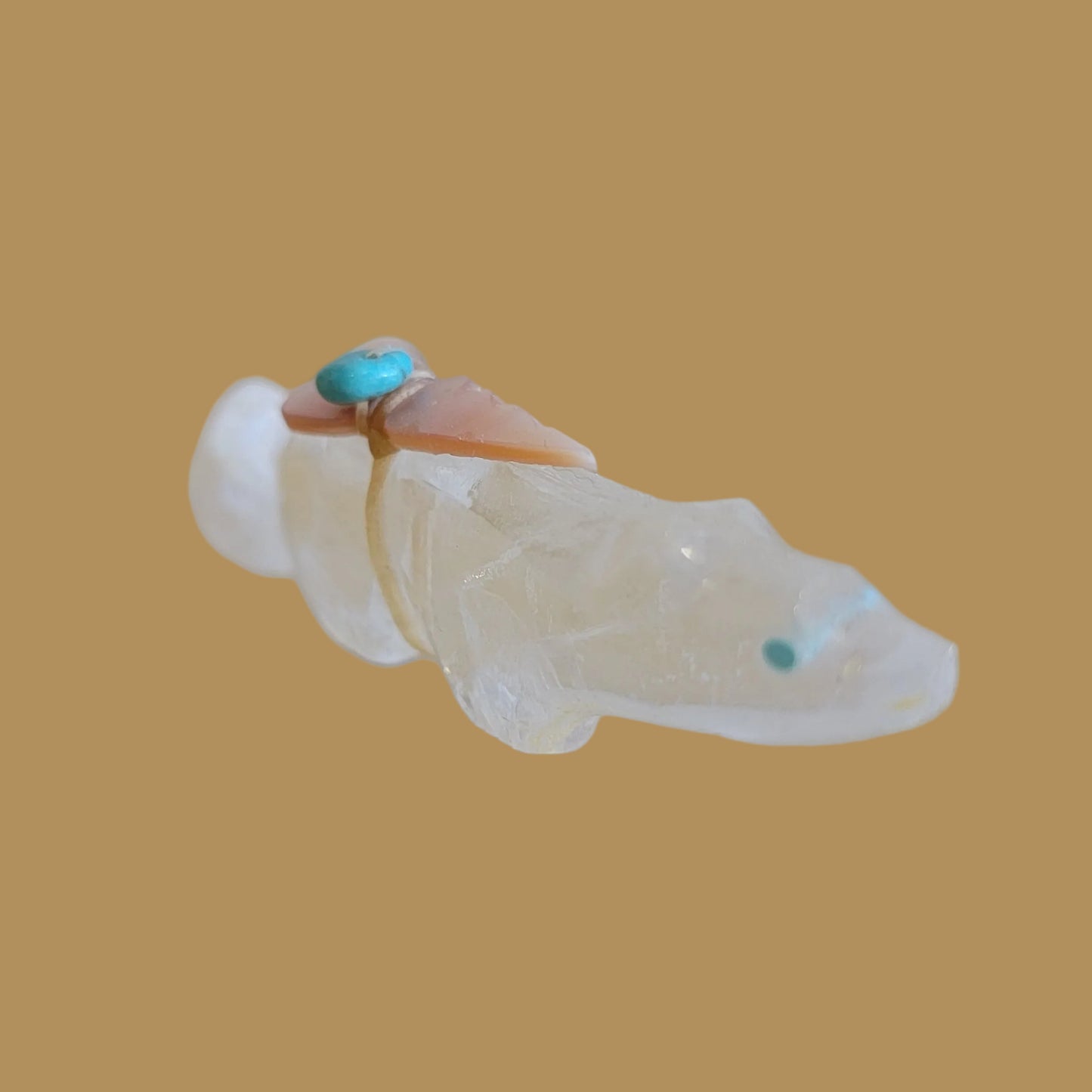 Selenite Wolf Zuni Fetish