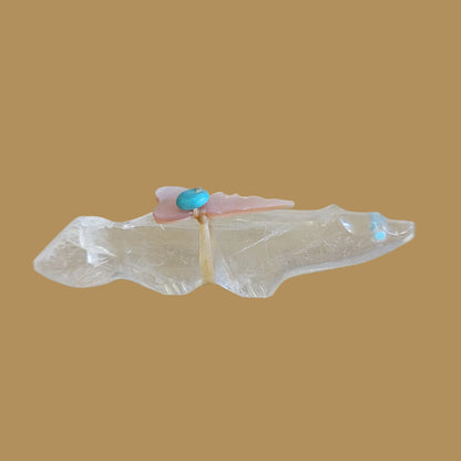 Selenite Wolf Zuni Fetish