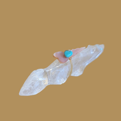 Selenite Wolf Zuni Fetish