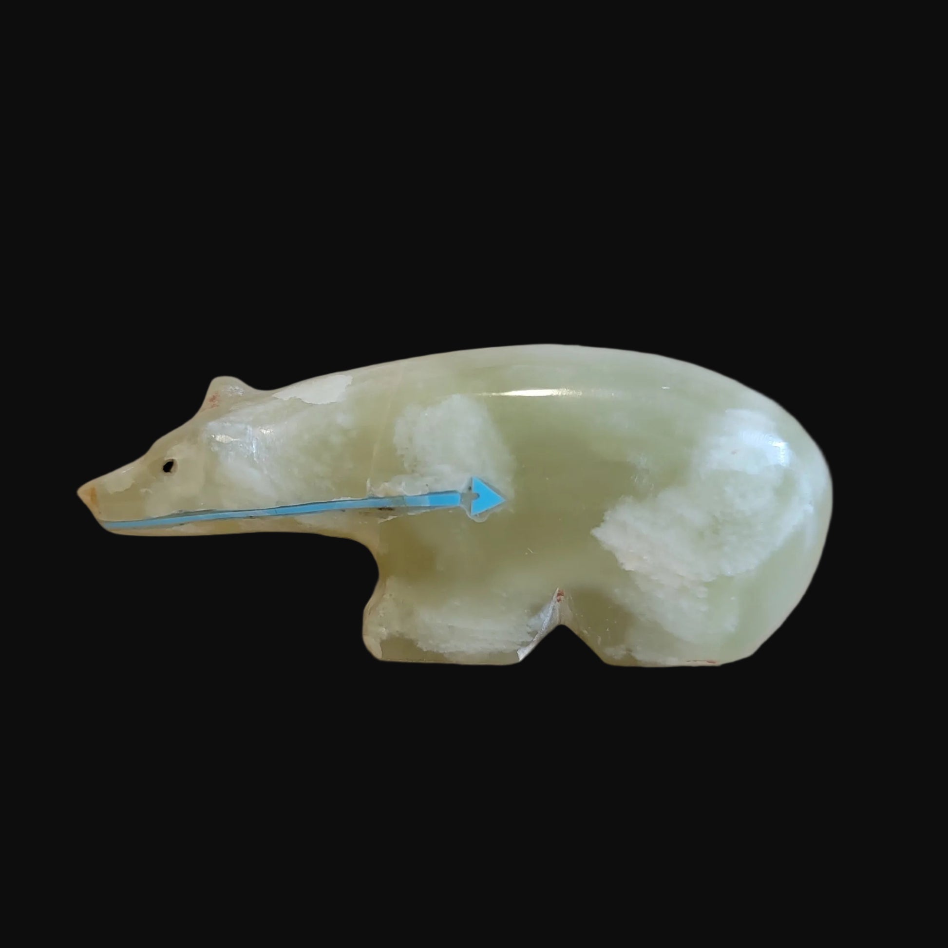 Jade Green Onyx Long Necked Bear Zuni Fetish