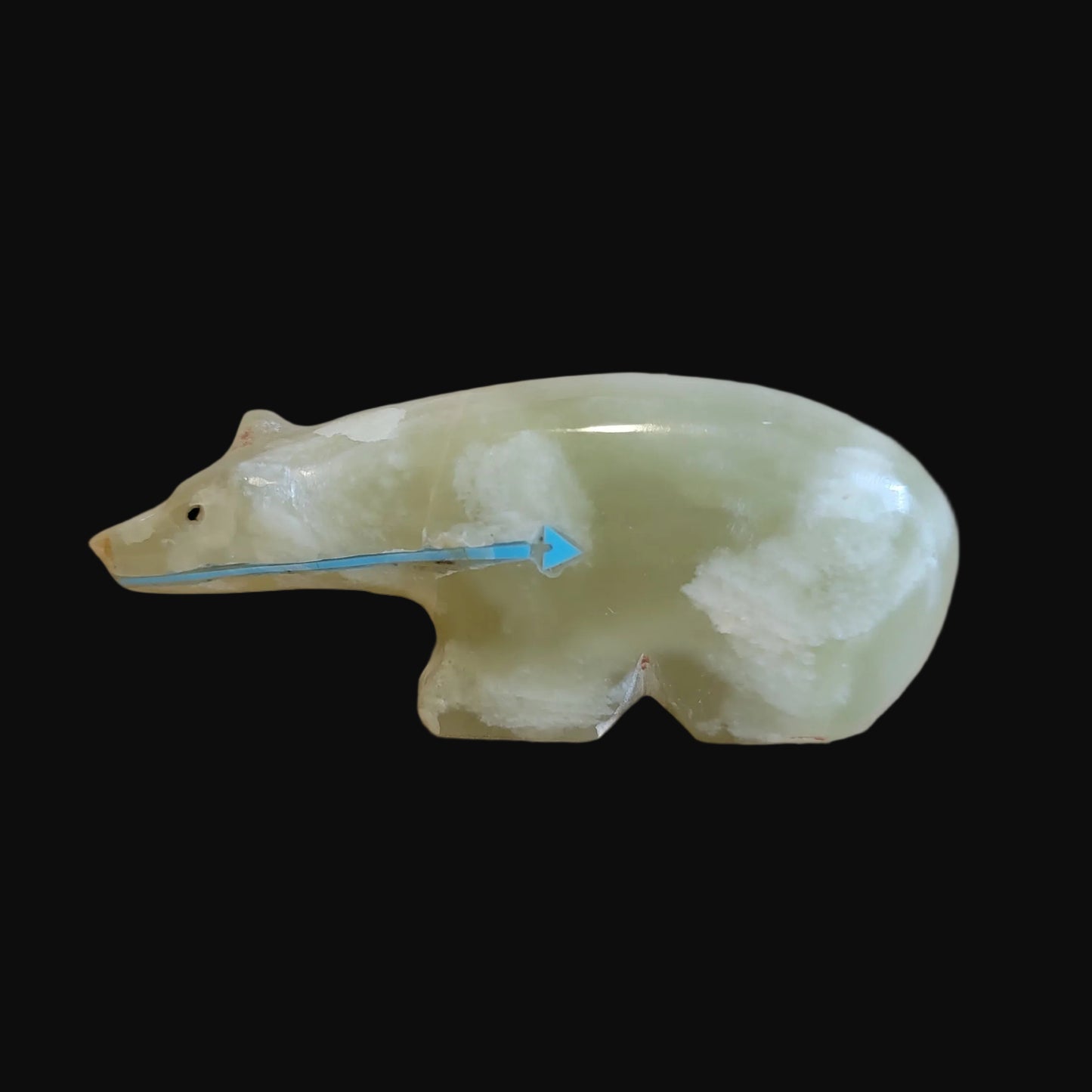 Jade Green Onyx Long Necked Bear Zuni Fetish