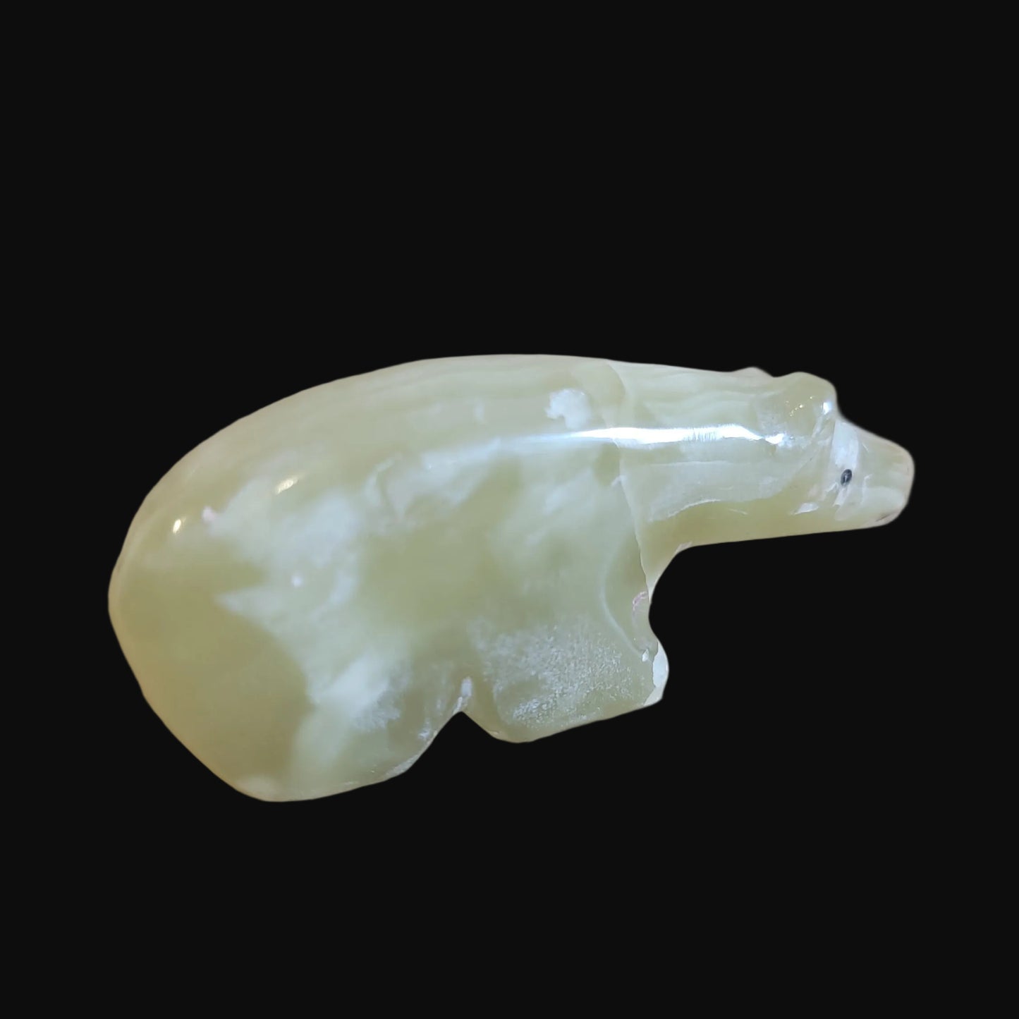 Jade Green Onyx Long Necked Bear Zuni Fetish