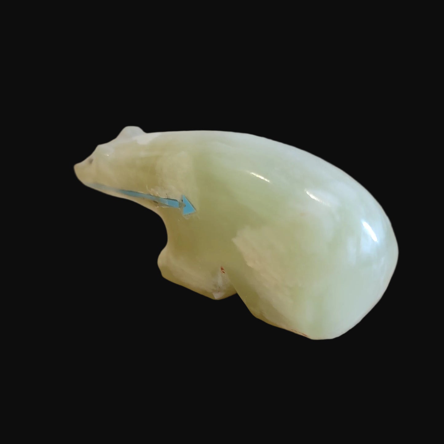 Jade Green Onyx Long Necked Bear Zuni Fetish