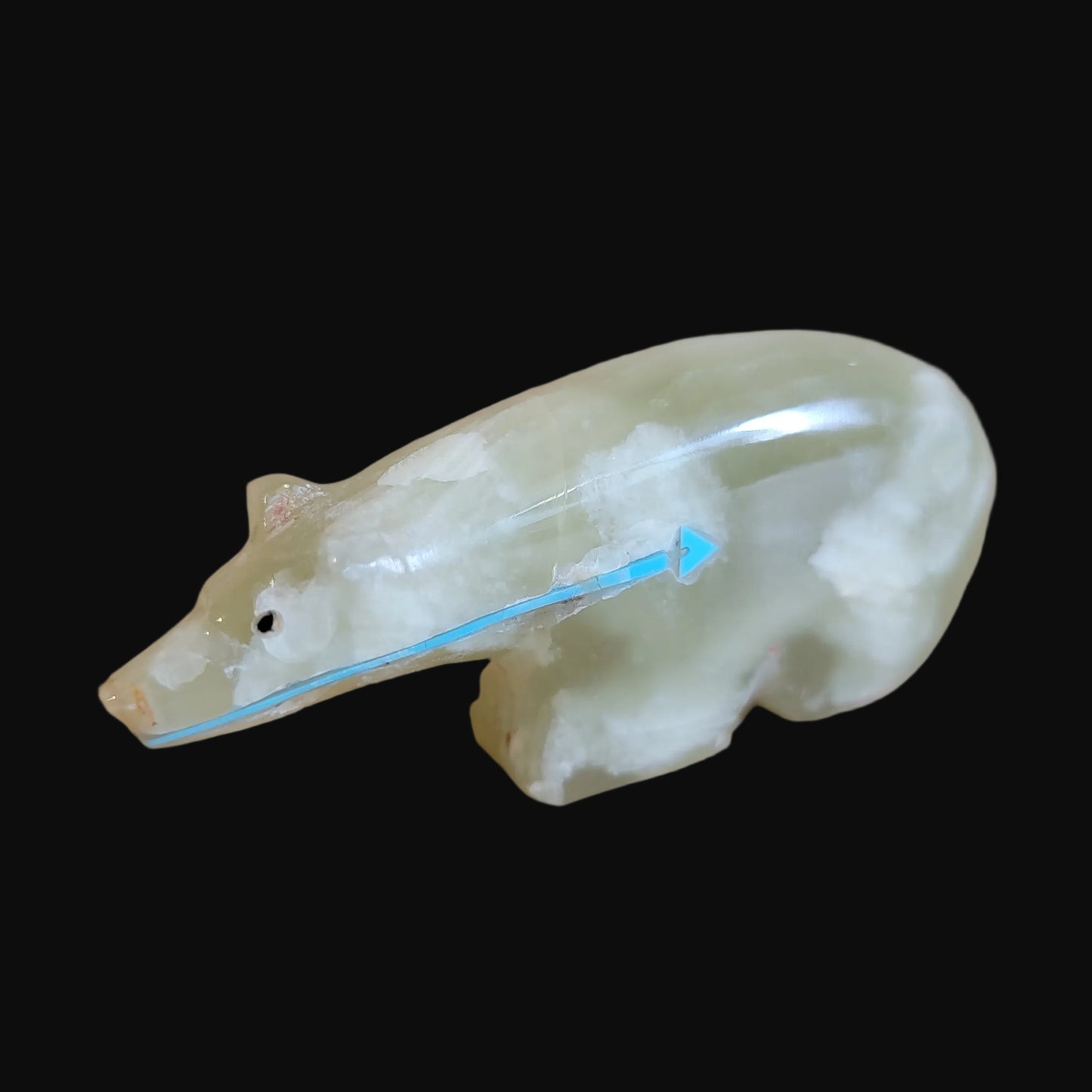 Jade Green Onyx Long Necked Bear Zuni Fetish