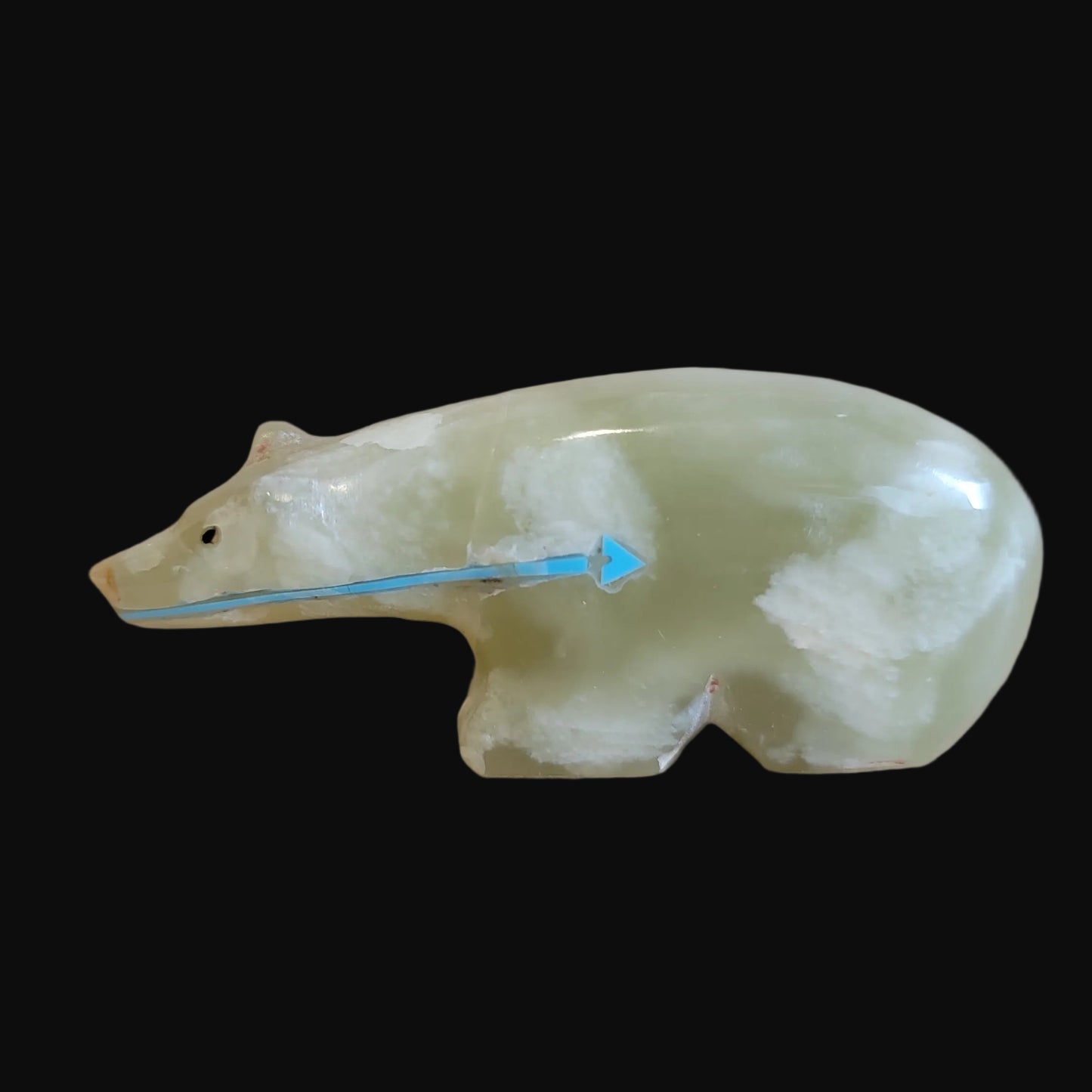 Jade Green Onyx Long Necked Bear Zuni Fetish