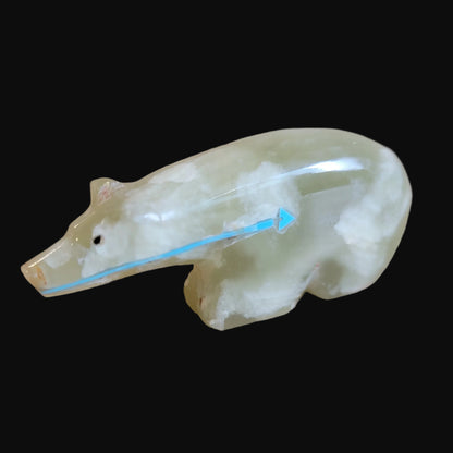 Jade Green Onyx Long Necked Bear Zuni Fetish