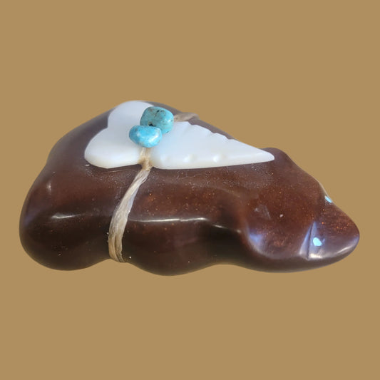 Golden Bowlerite Badger Zuni Fetish
