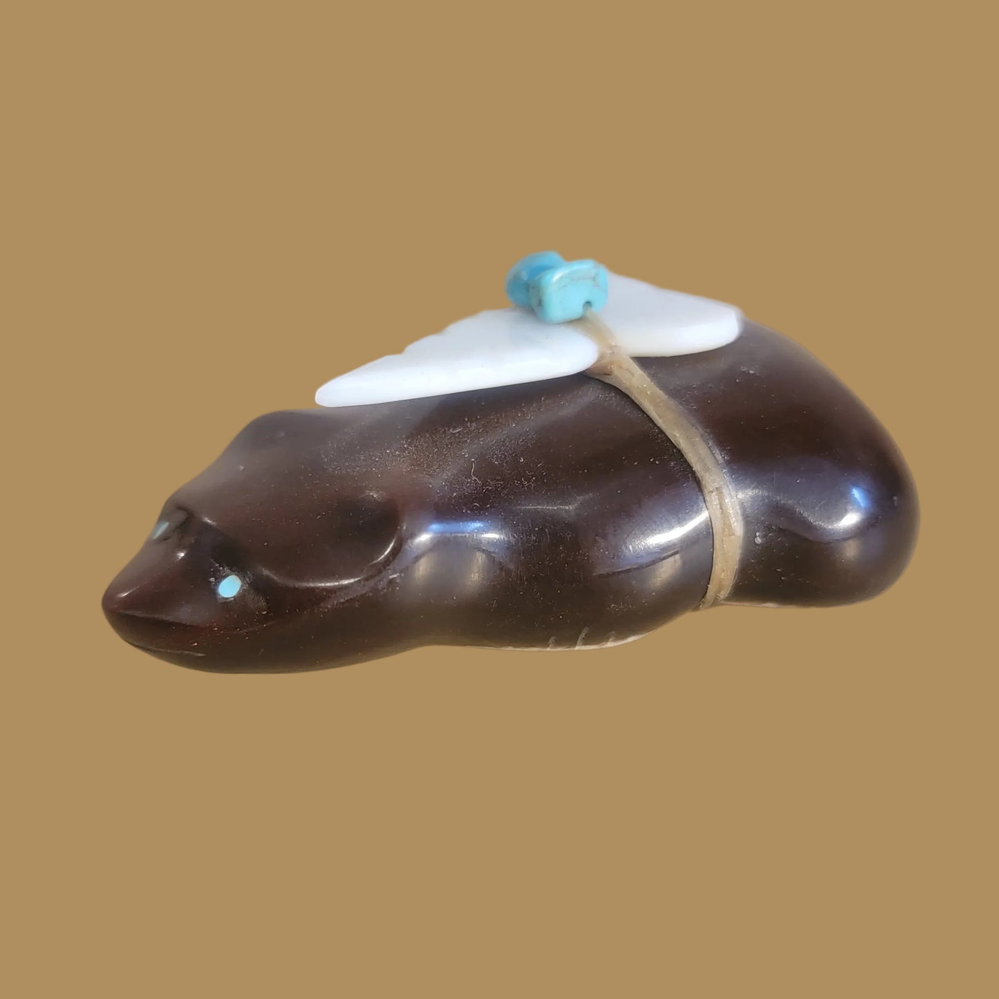 Golden Bowlerite Badger Zuni Fetish