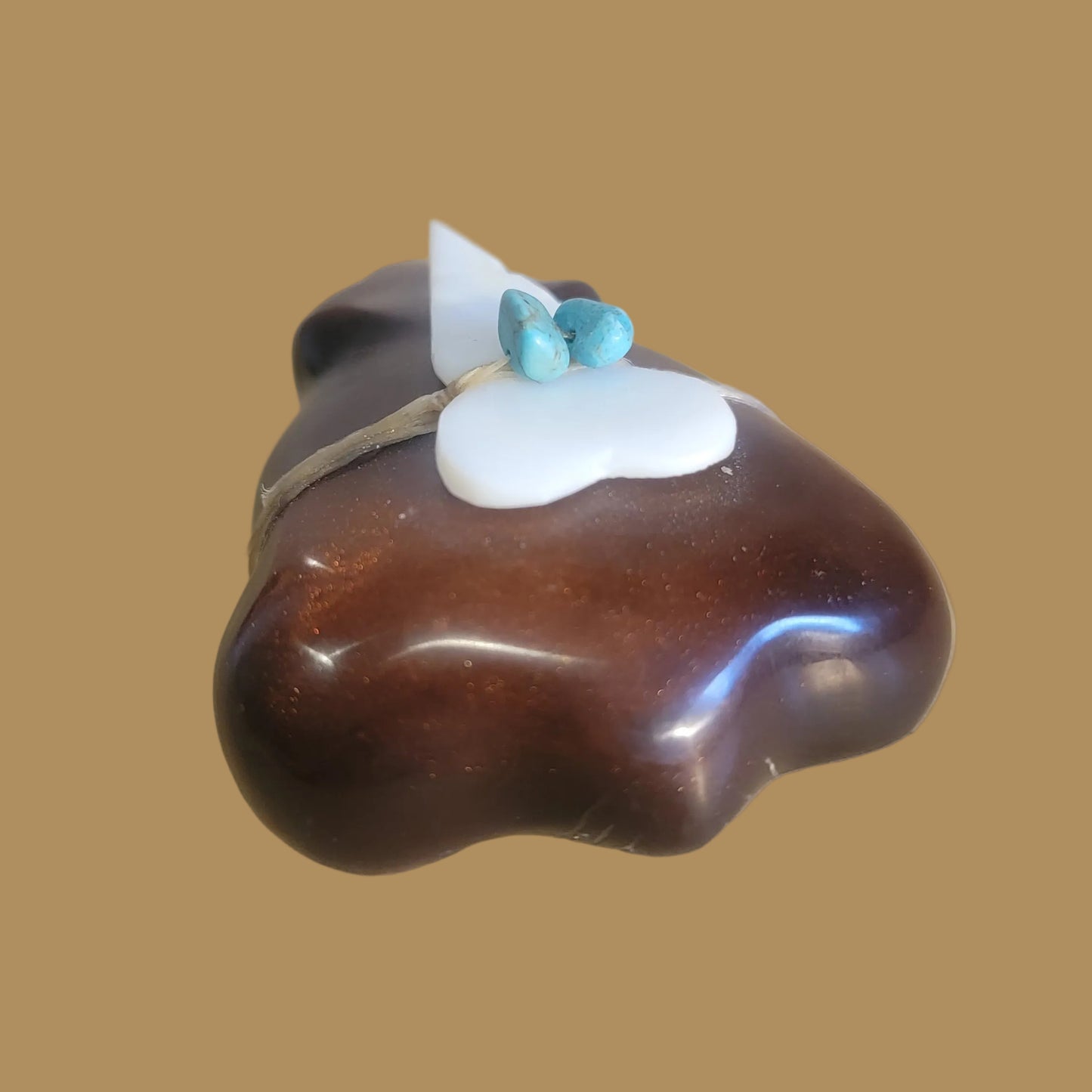 Golden Bowlerite Badger Zuni Fetish