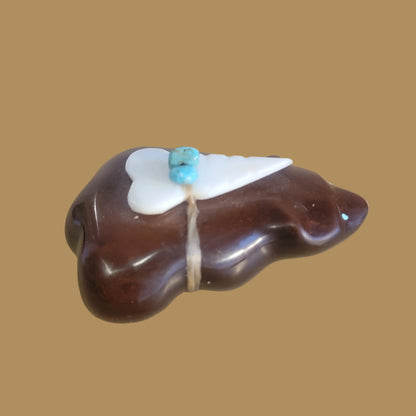 Golden Bowlerite Badger Zuni Fetish