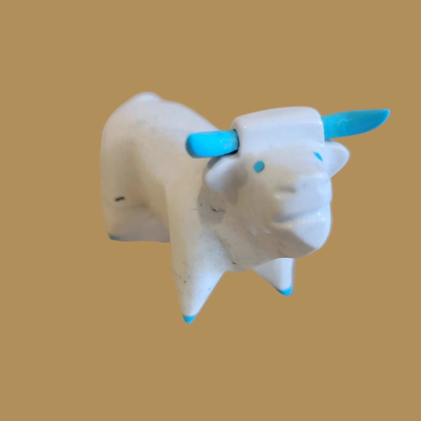 Serpentine Steer w/Turquoise Horns and Hooves Zuni Fetish