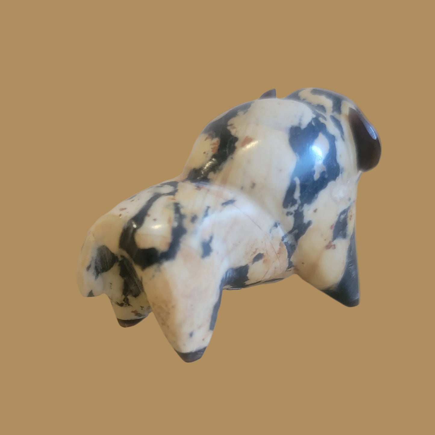 Zebra Marble Bison/Buffalo Zuni Fetish