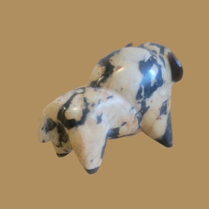 Zebra Marble Bison/Buffalo Zuni Fetish