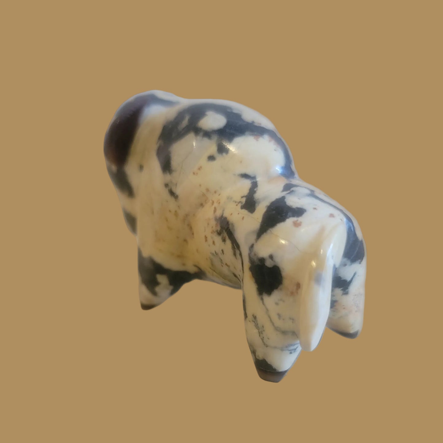 Zebra Marble Bison/Buffalo Zuni Fetish