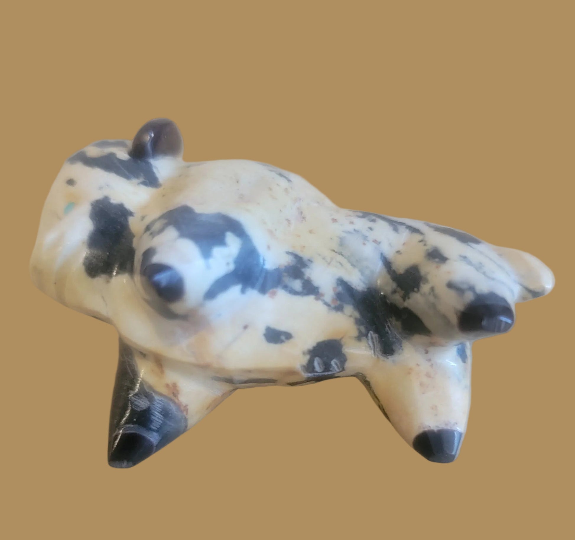 Zebra Marble Bison/Buffalo Zuni Fetish