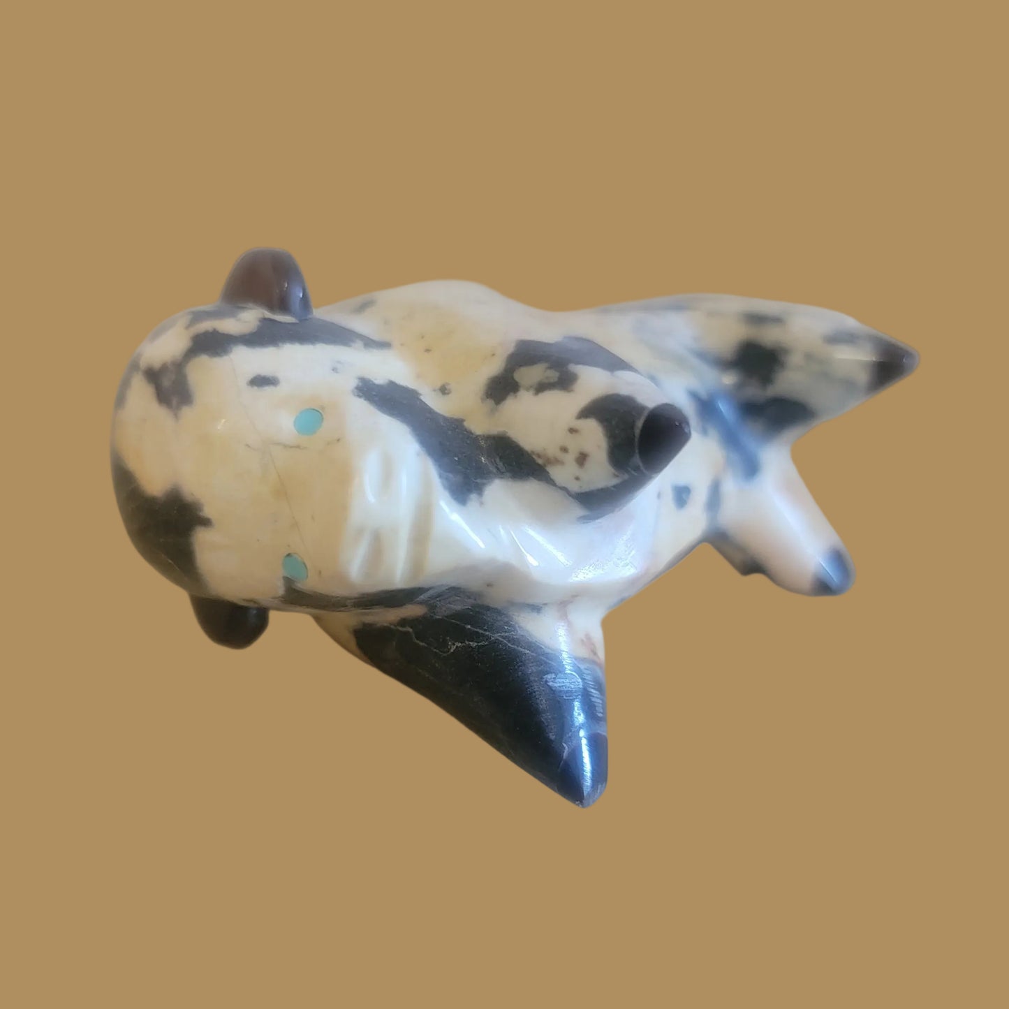 Zebra Marble Bison/Buffalo Zuni Fetish