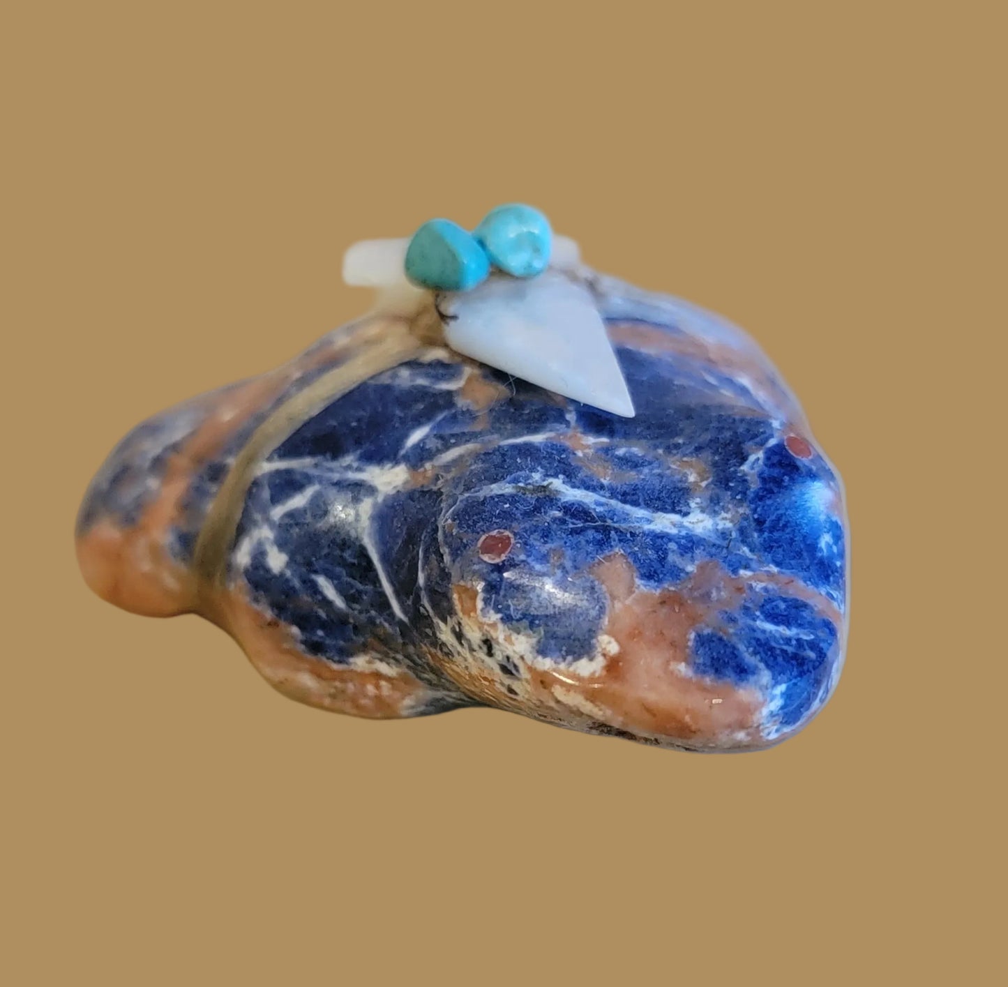 Sunset Sodalite Frog w/Pack Zuni Fetish