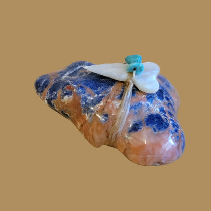 Sunset Sodalite Frog w/Pack Zuni Fetish