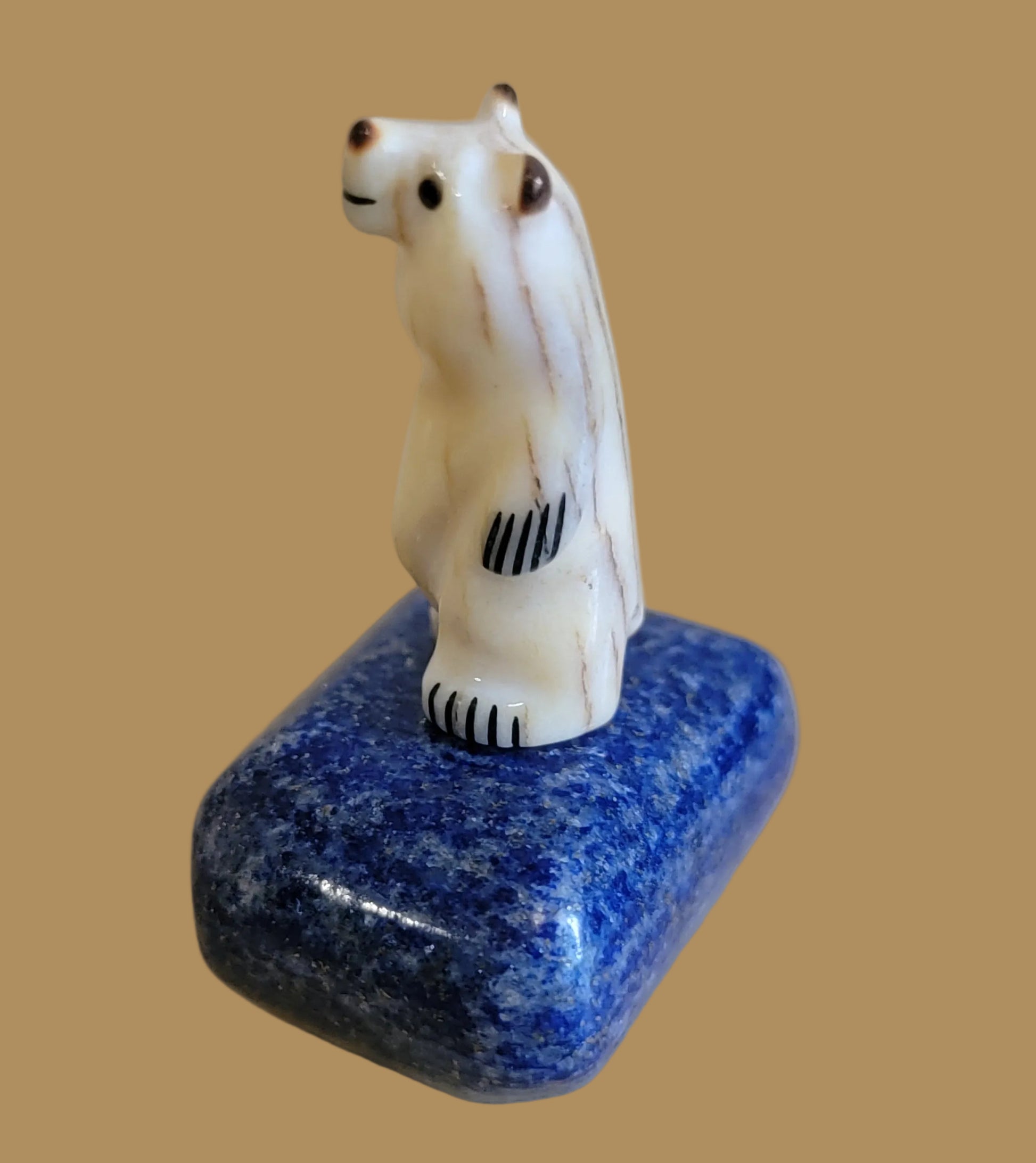 Antler Bear on Sodalite Base Zuni Fetish