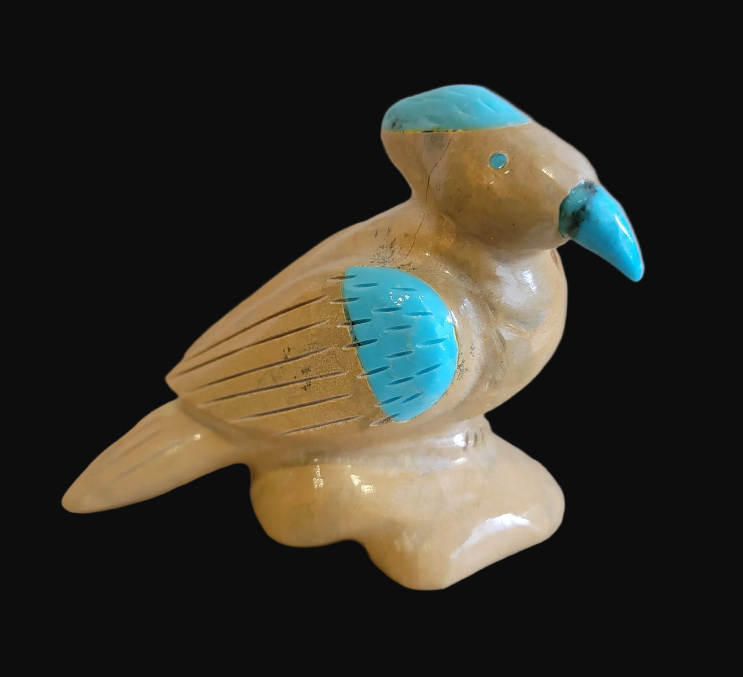 Travertine Parrot Zuni Fetish
