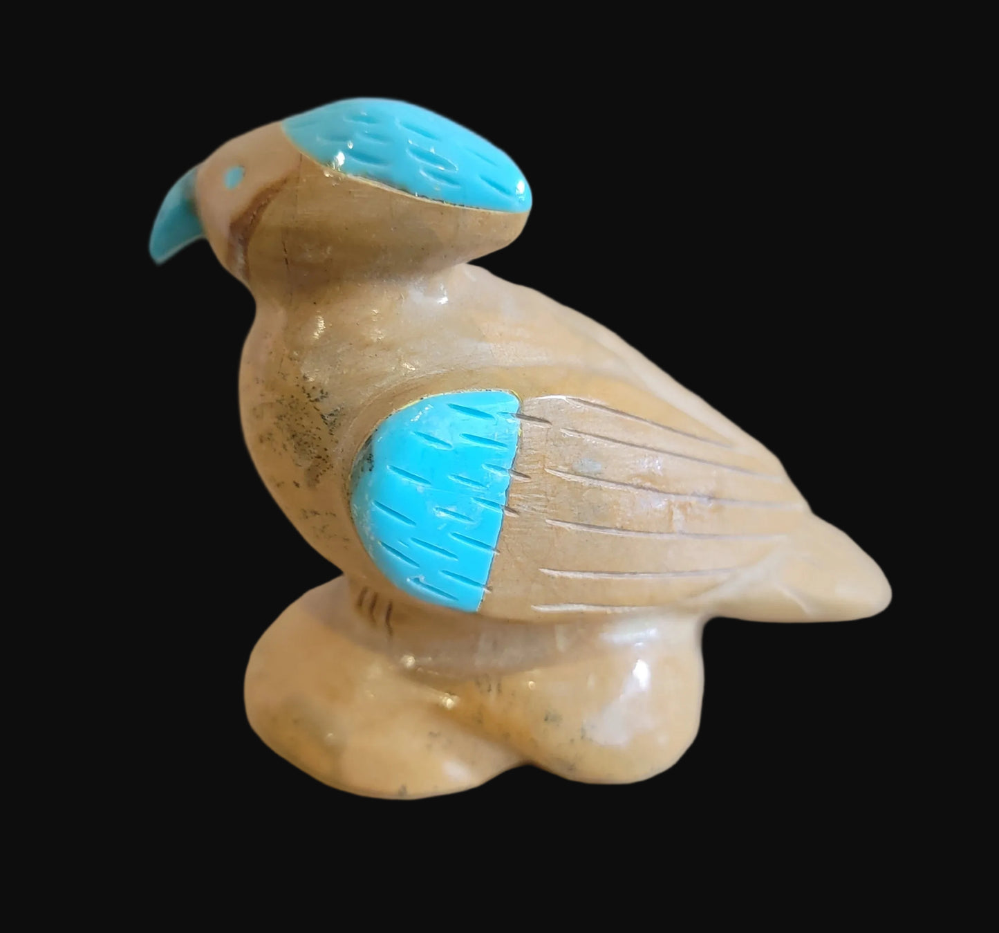 Travertine Parrot Zuni Fetish
