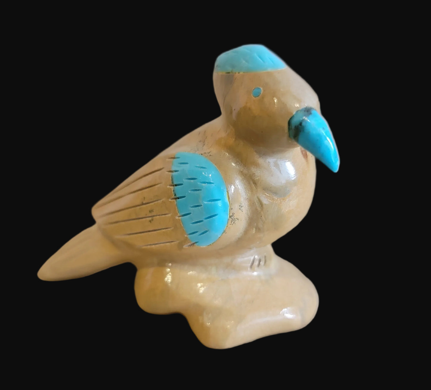 Travertine Parrot Zuni Fetish