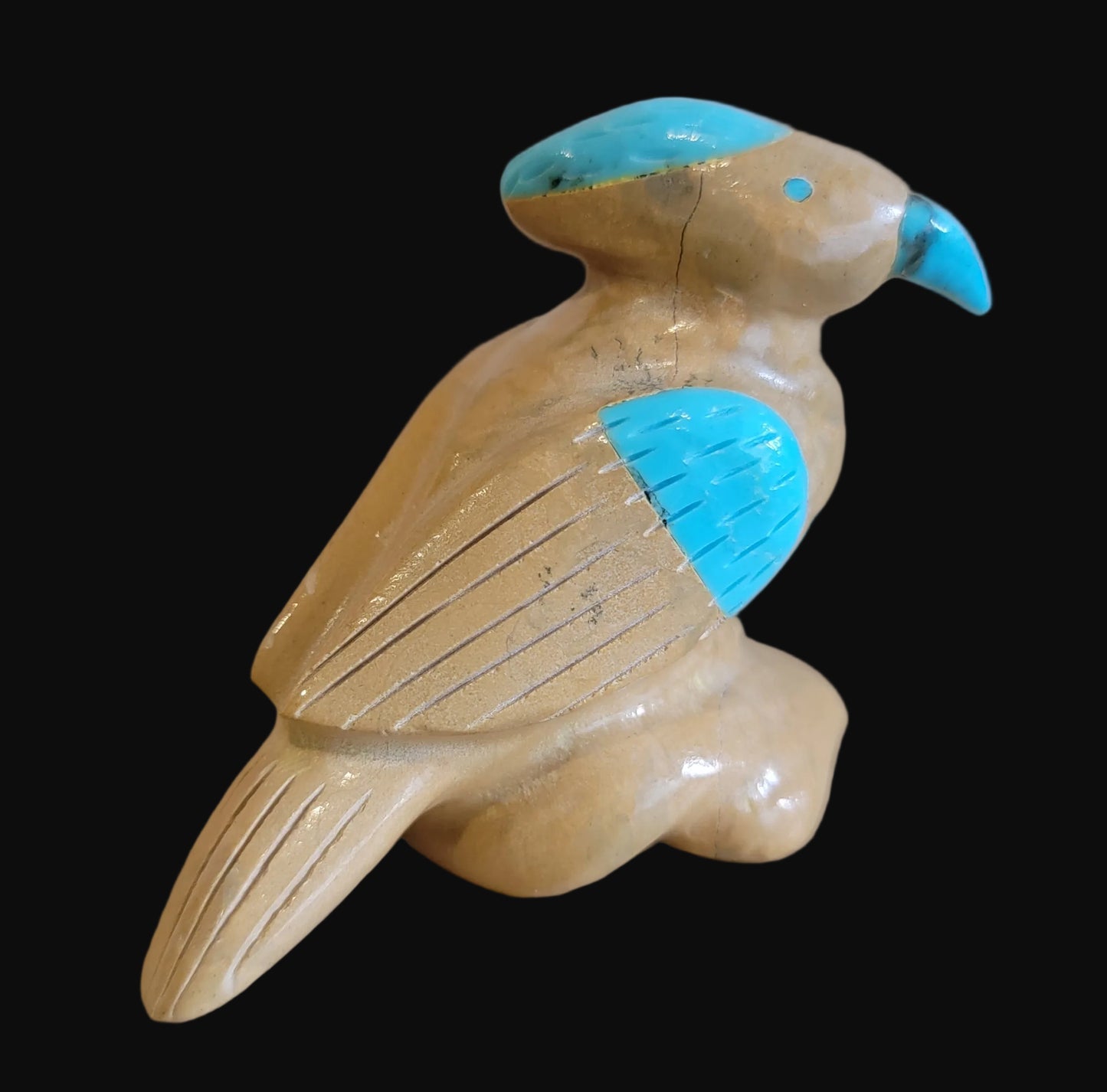 Travertine Parrot Zuni Fetish