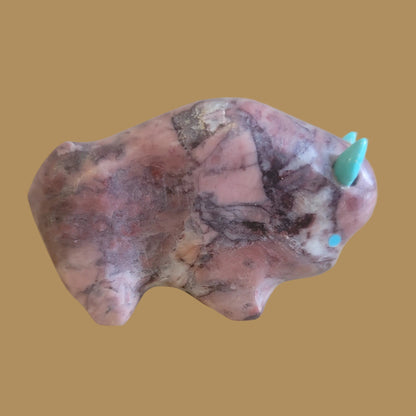 Rhodonite Bison/Buffalo Zuni Fetish