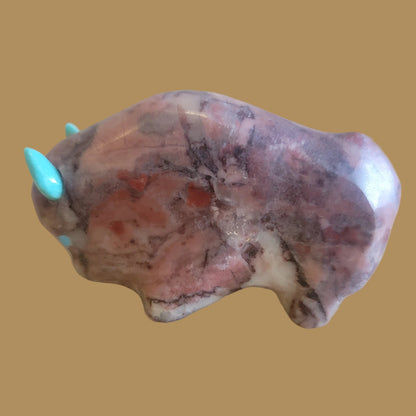Rhodonite Bison/Buffalo Zuni Fetish