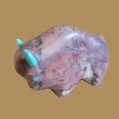 Rhodonite Bison/Buffalo Zuni Fetish