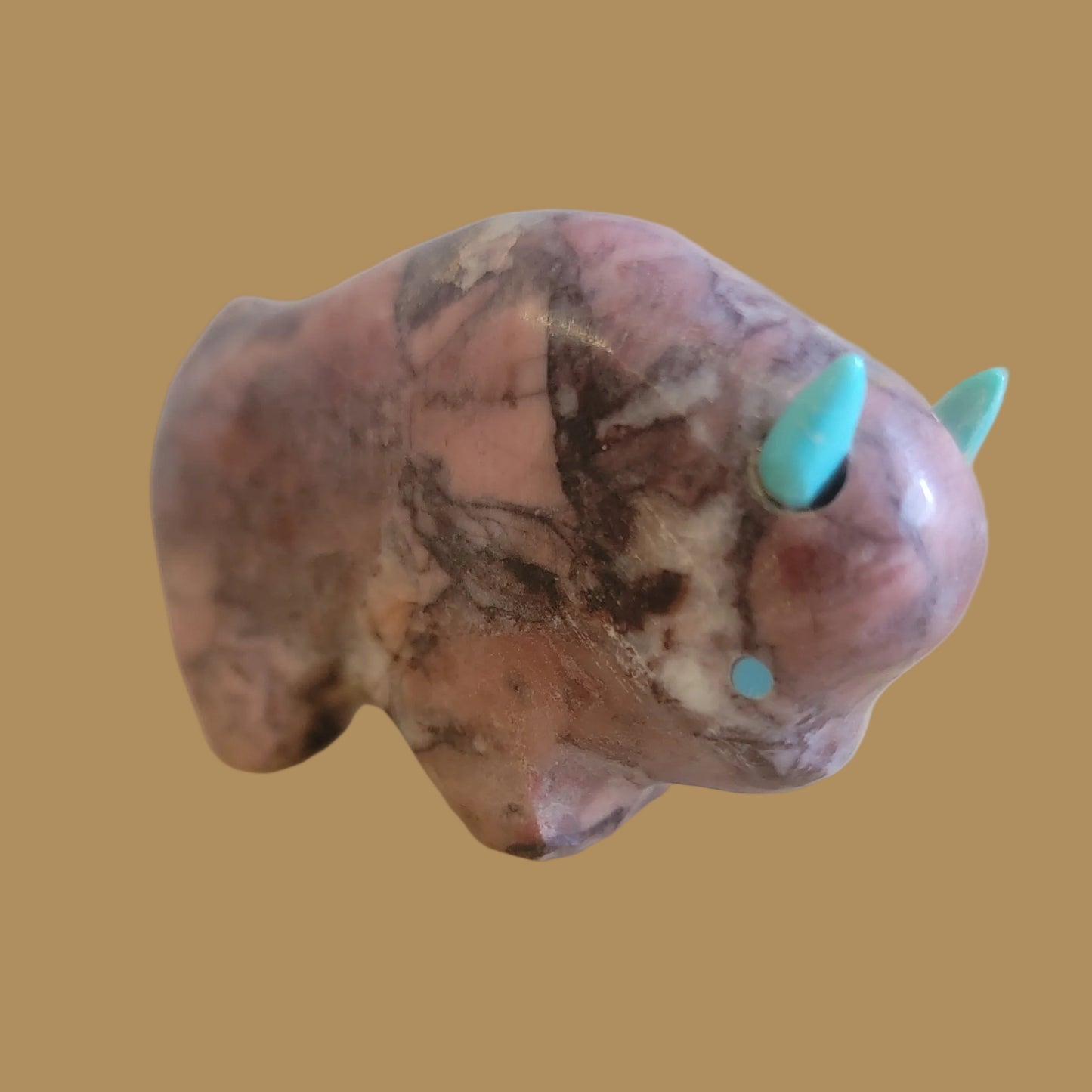 Rhodonite Bison/Buffalo Zuni Fetish