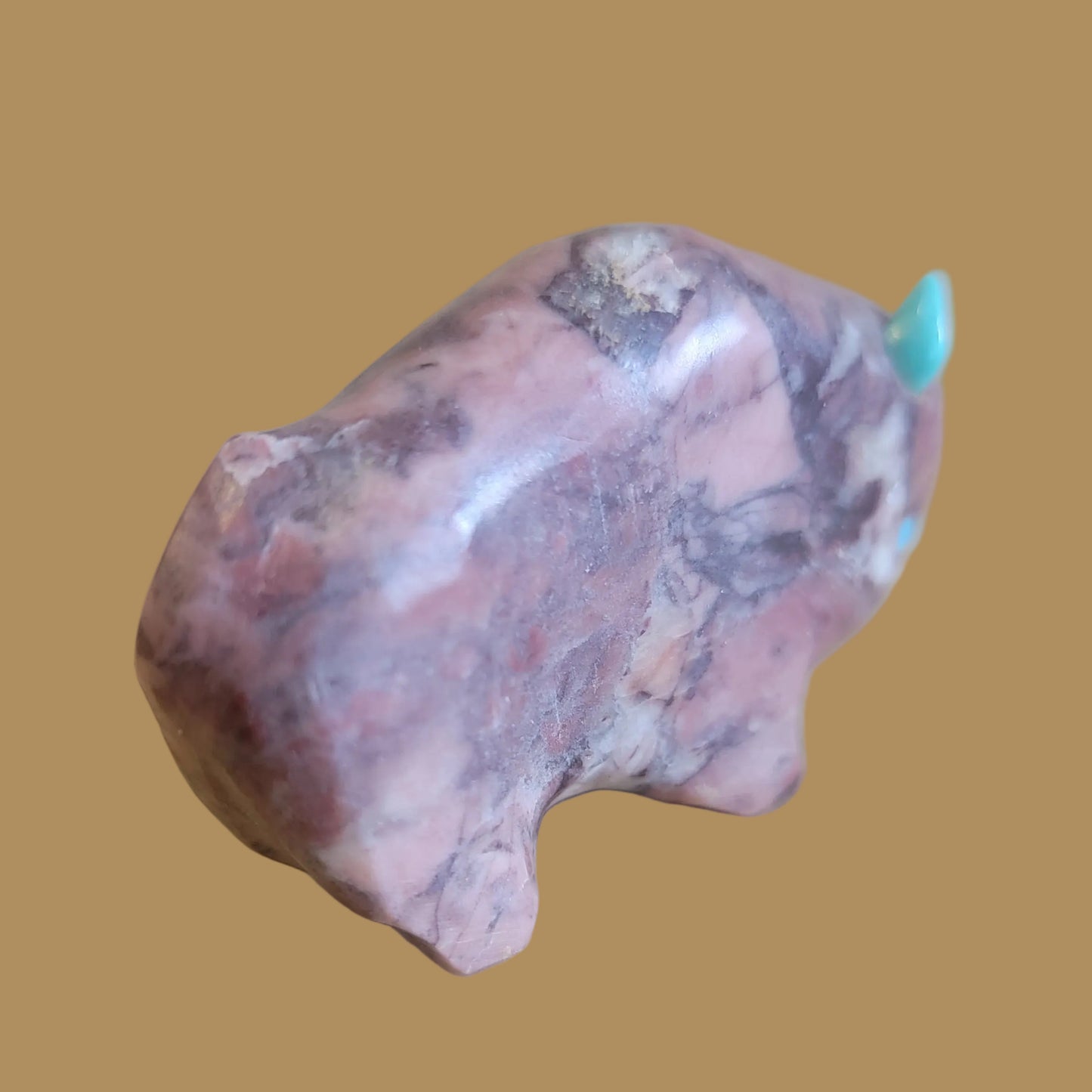 Rhodonite Bison/Buffalo Zuni Fetish