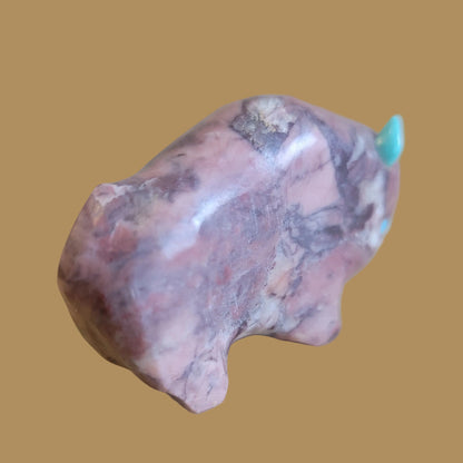 Rhodonite Bison/Buffalo Zuni Fetish