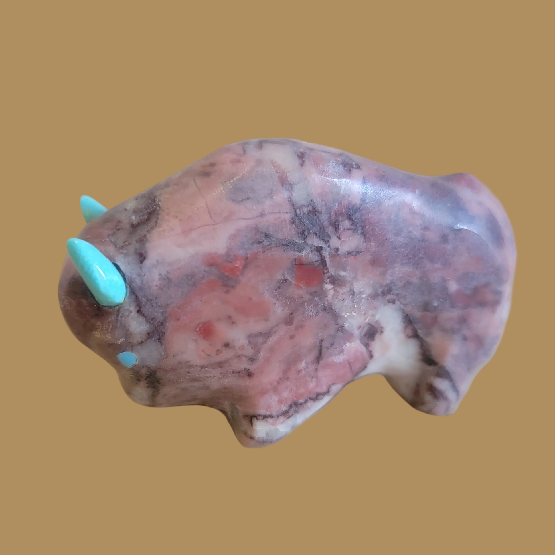 Rhodonite Bison/Buffalo Zuni Fetish