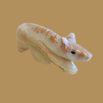 Sleek Onyx Wolf Zuni Fetish