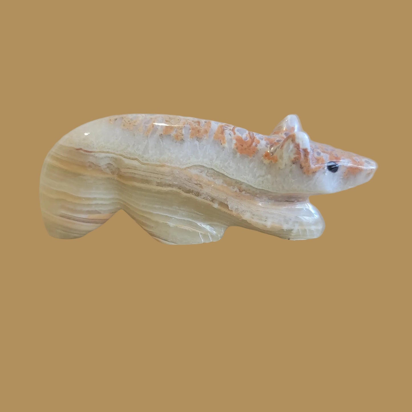 Sleek Onyx Wolf Zuni Fetish