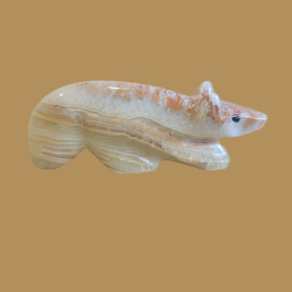 Sleek Onyx Wolf Zuni Fetish