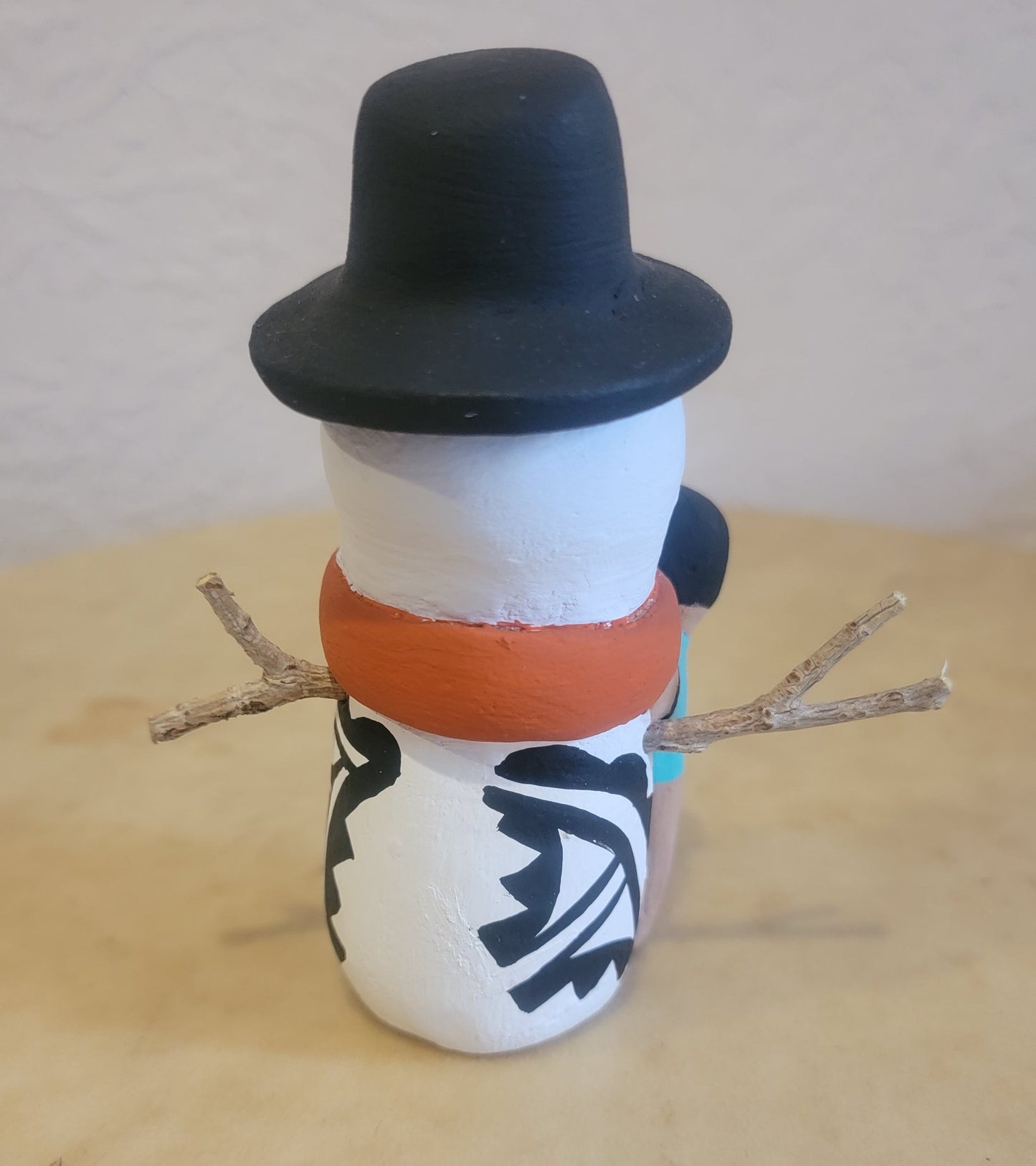 Snowman w/One Child Jemez Pueblo Pottery Storyteller