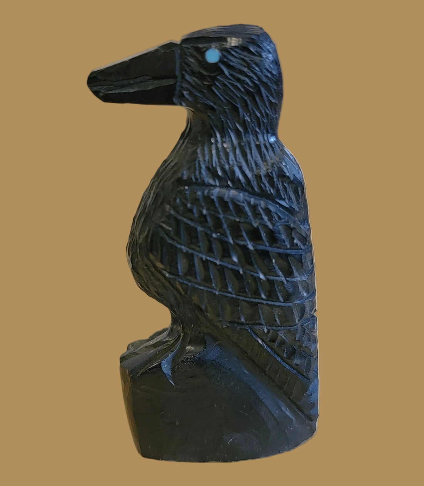 Healing Jet Raven Zuni Fetish