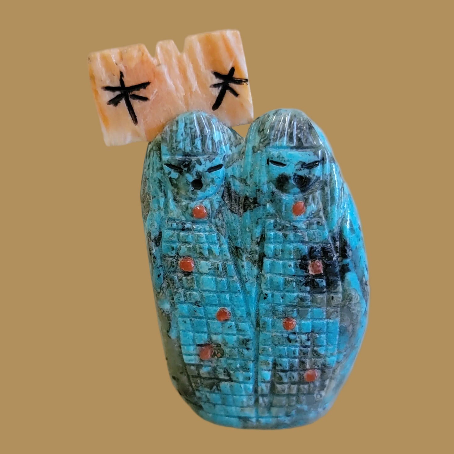 Quadruple Turquoise Zuni  Maidens w/Tablita Zuni Fetish