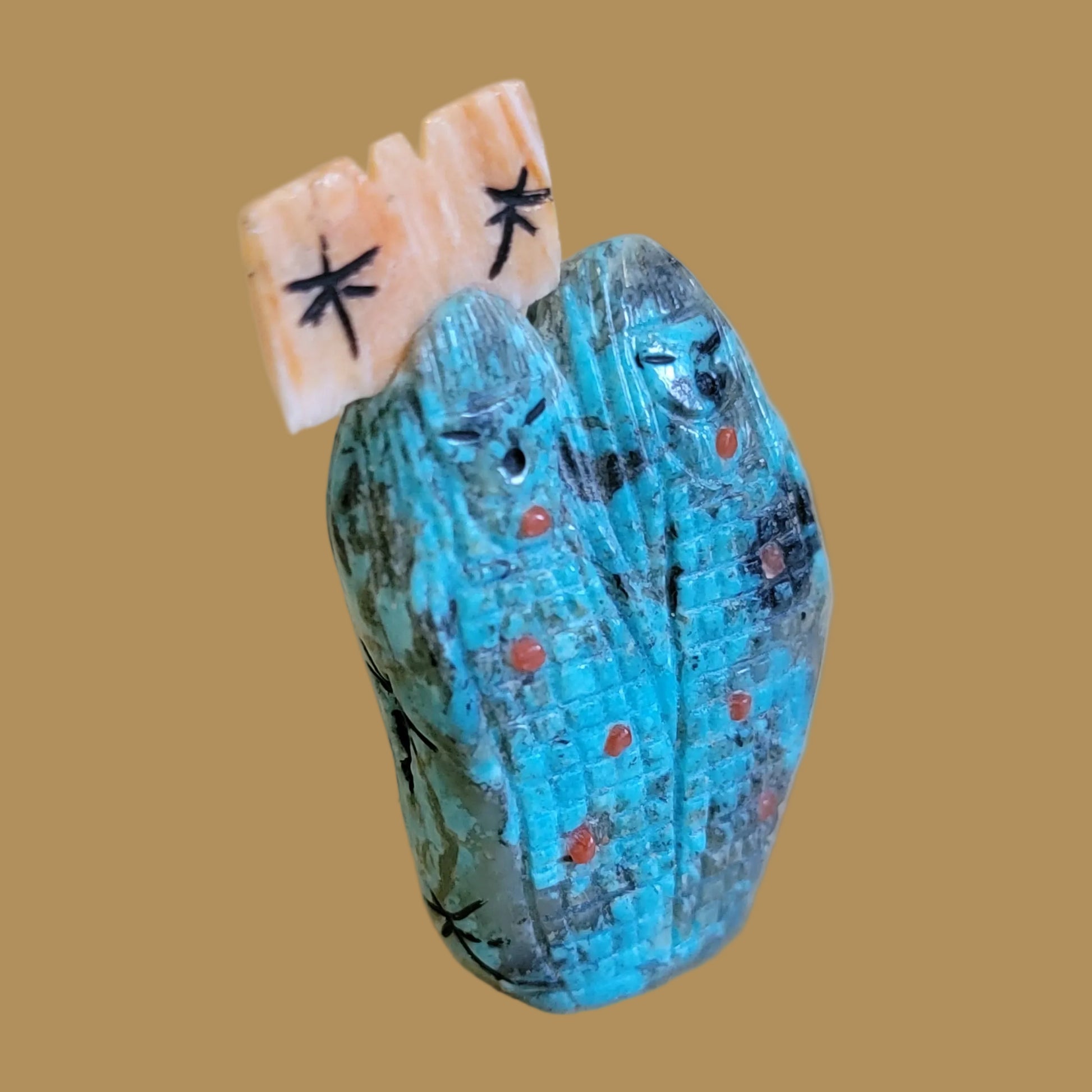 Quadruple Turquoise Zuni  Maidens w/Tablita Zuni Fetish