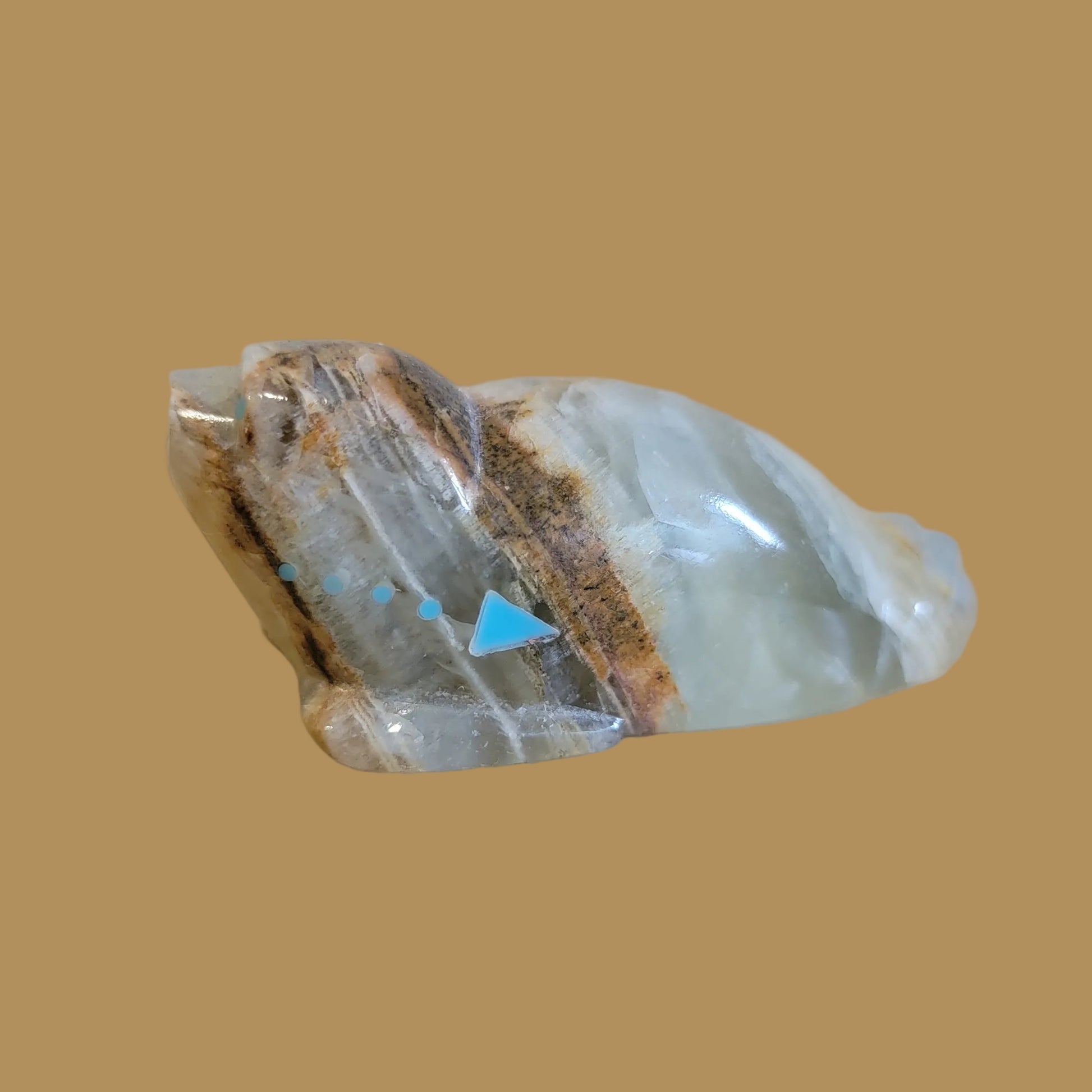 Onyx Seal w/ Heartline Zuni  Fetish