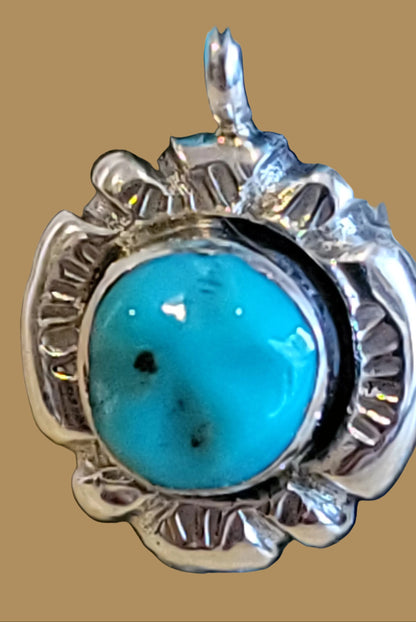 Sodalite Hawk with Sterling Silver Pendant and Beautiful Hawk Eyes Zuni Fetish