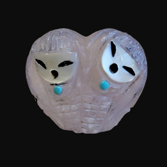 Fluorite Heart Shaped Double Zuni Maidens Zuni Fetish