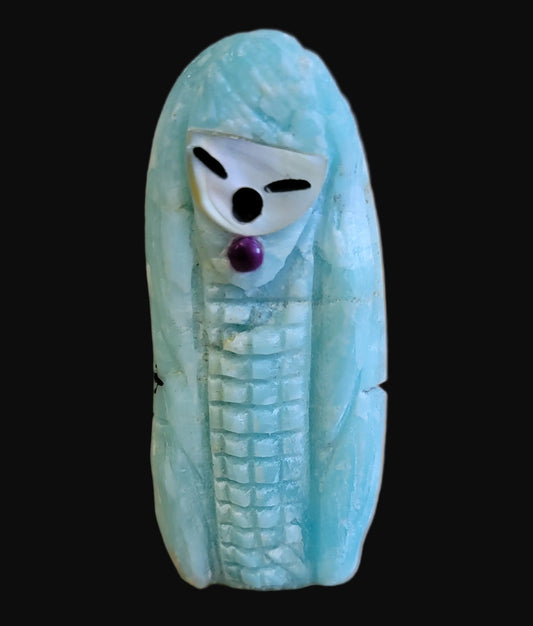 Aragonite/ Caribbean Calcite Zuni Corn Maiden Zuni Fetish
