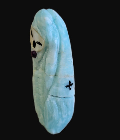 Aragonite/ Caribbean Calcite Zuni Corn Maiden Zuni Fetish