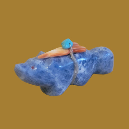 Sodalite Zuni Fetish Wolf